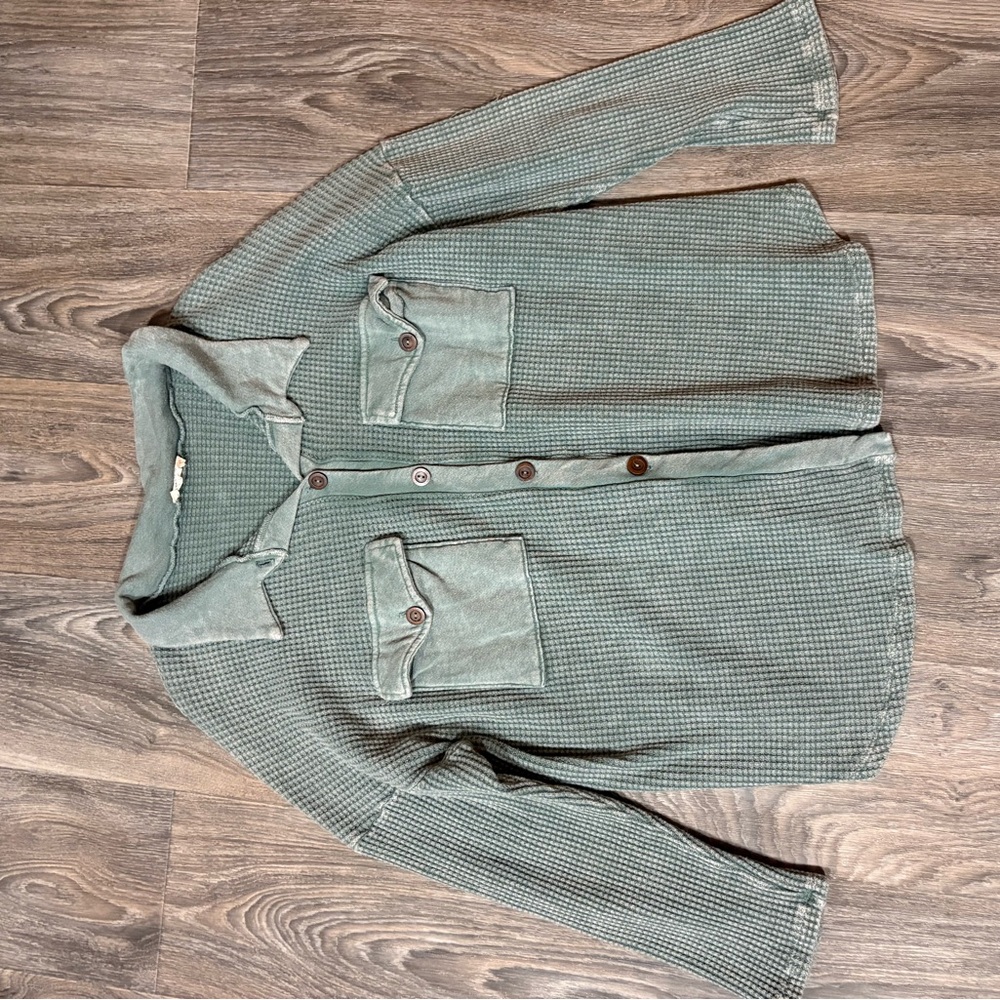 Altar'd State Sage Button-Up Cardigan